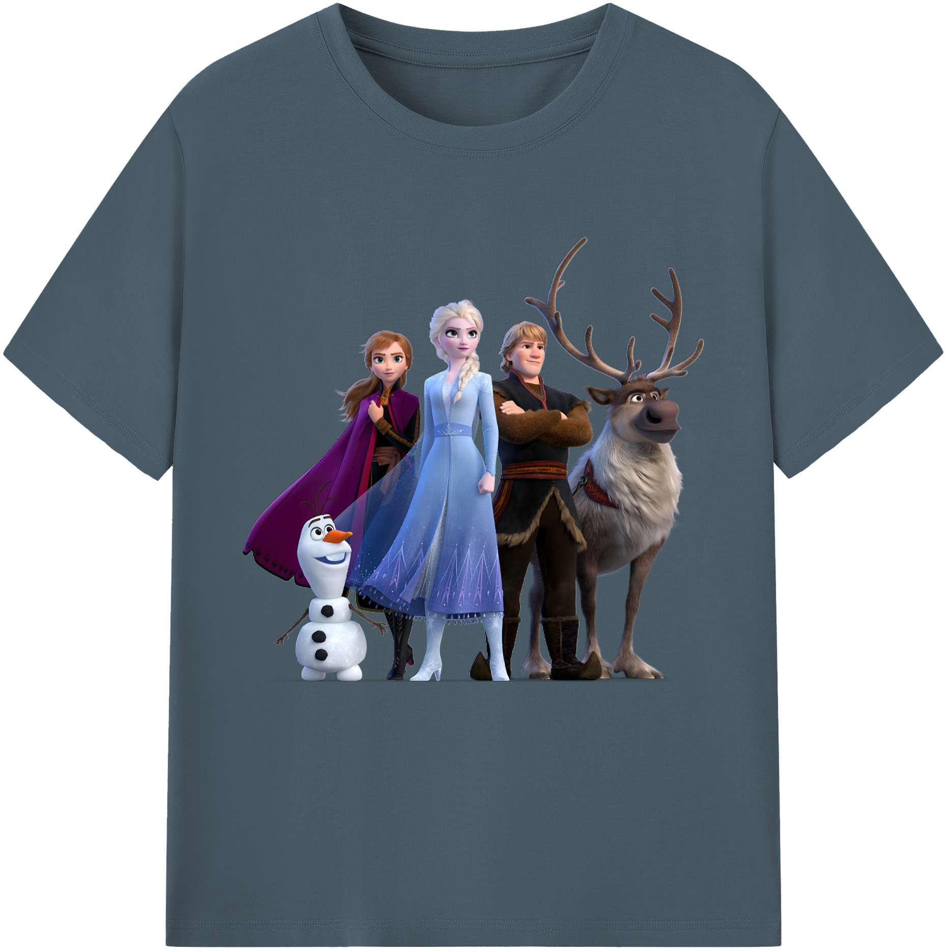（画像用） アナと雪の女王 アンナ エルサ Frozen Anna Elsa 綿100％半袖Tシャツ（フロントプリント）